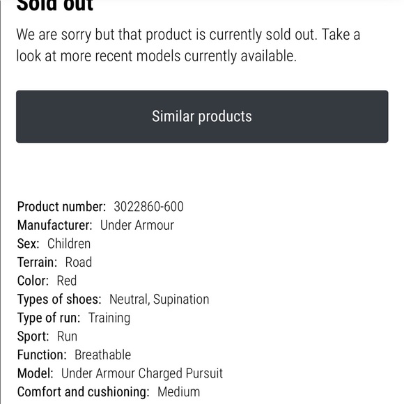 Under Armour Running shoes UA GS Charged Pursuit 2 Size 5Y - Picture 4 of 14